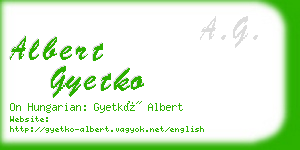 albert gyetko business card